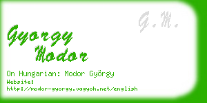 gyorgy modor business card